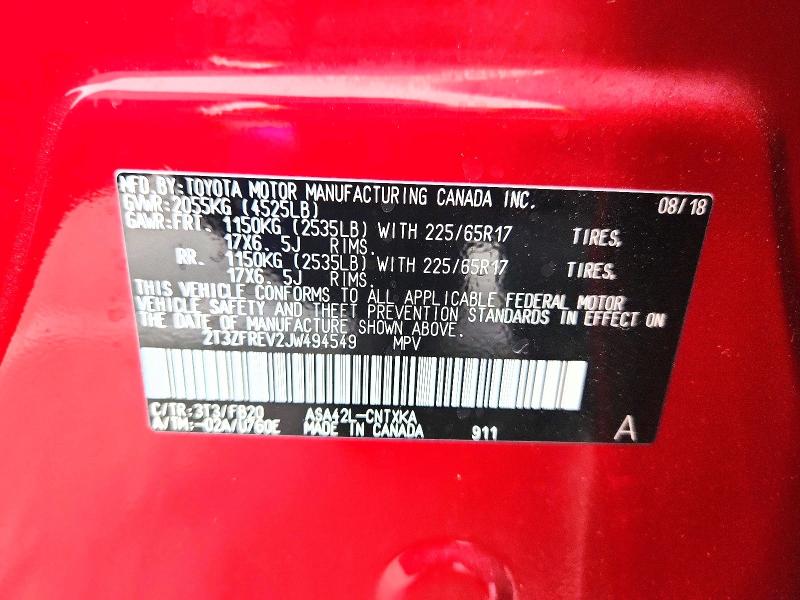 Продаж на аукціоні авто 2018 Toyota Rav4, vin: 2T3ZFREV2JW494549, номер лоту: 58089006