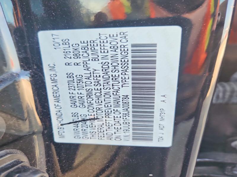 58592156 :رقم المزاد ، 19UUB1F58JA008784 vin ، 2018 Acura Tlx مزاد بيع