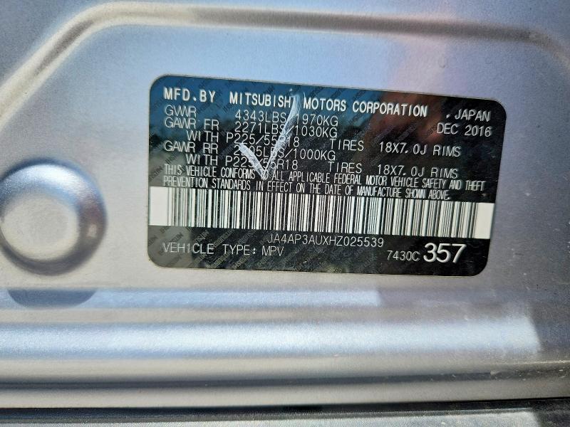 Продаж на аукціоні авто 2017 Mitsubishi Outlander Sport, vin: JA4AP3AUXHZ025539, номер лоту: 58591756