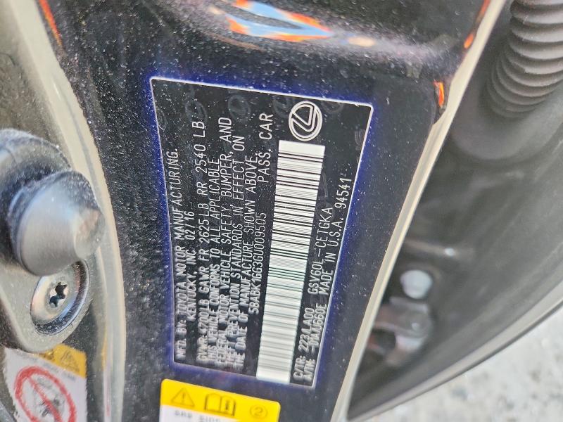 Aukcja sprzedaży 2016 Lexus Es, vin: 58ABK1GG3GU009505, numer aukcji: 56249686