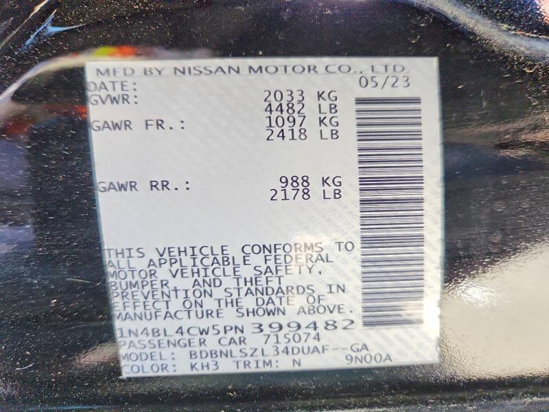 Aukcja sprzedaży 2023 Nissan Altima, vin: 1N4BL4CW5PN399482, numer aukcji: 55801656