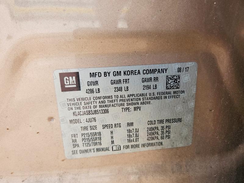 Aukcja sprzedaży 2018 Buick Encore, vin: KL4CJASB3JB513306, numer aukcji: 57312156