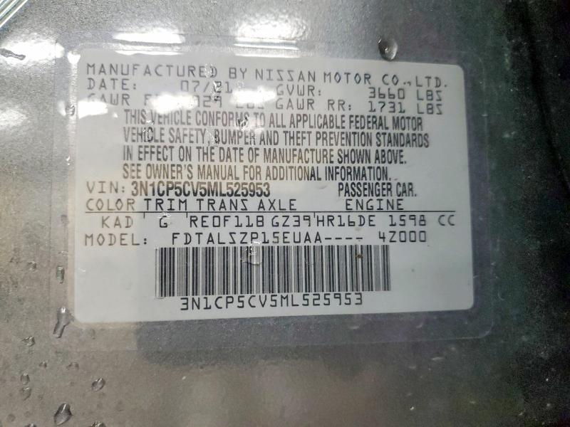 Продажа на аукционе авто 2021 Nissan Kicks, vin: 3N1CP5CV5ML525953, номер лота: 56821926