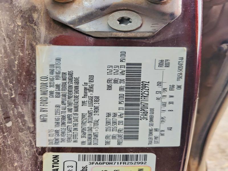 Aukcja sprzedaży 2015 Ford Fusion, vin: 3FA6P0H71FR252992, numer aukcji: 58372426