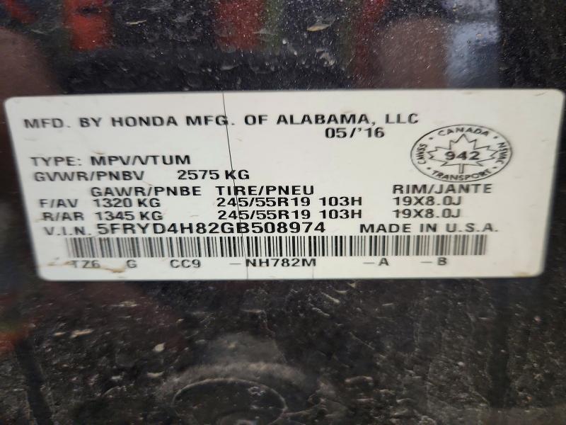 Продажа на аукционе авто 2016 Acura Mdx, vin: 5FRYD4H82GB508974, номер лота: 56616896