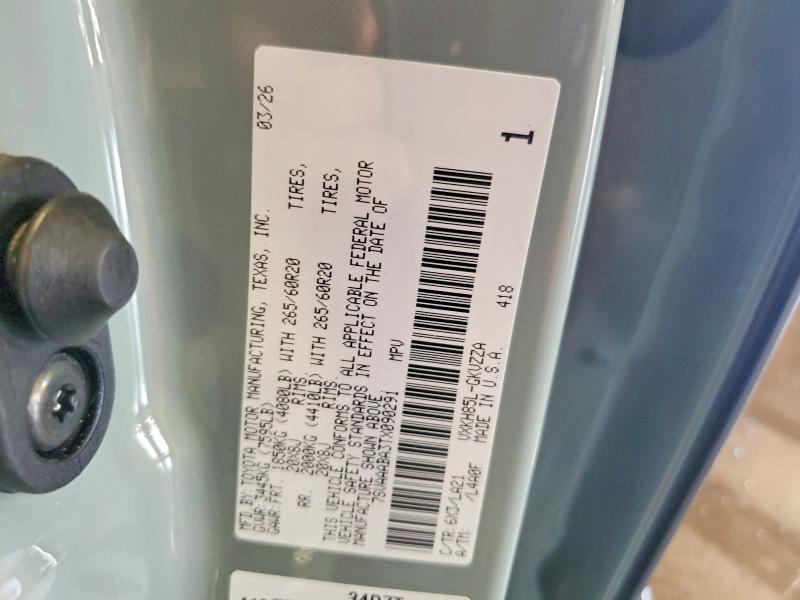 Продажа на аукционе авто 2026 Toyota Sequoia, vin: 7SVAAABA3TX090291, номер лота: 59021966