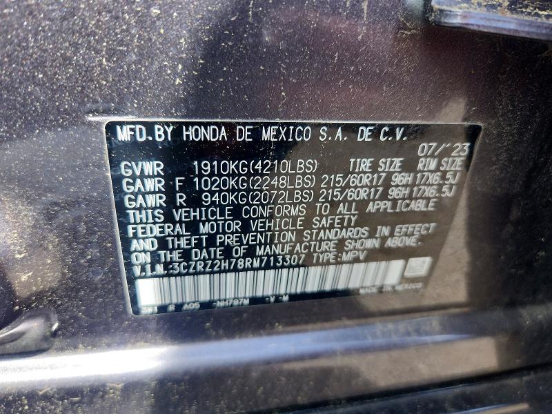 Продаж на аукціоні авто 2024 Honda Hr-v, vin: 3CZRZ2H78RM713307, номер лоту: 54791336
