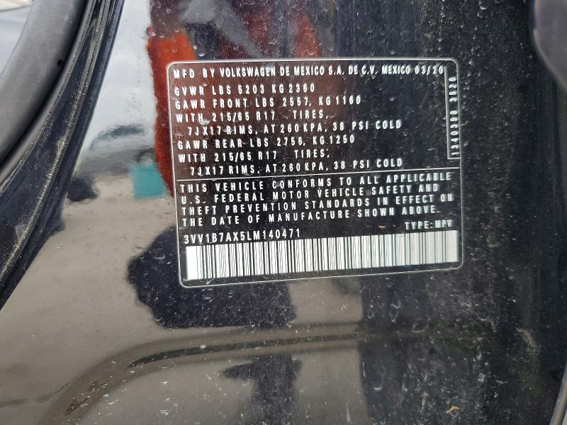 Продажа на аукционе авто 2020 Volkswagen Tiguan, vin: 3VV1B7AX5LM140471, номер лота: 56687736
