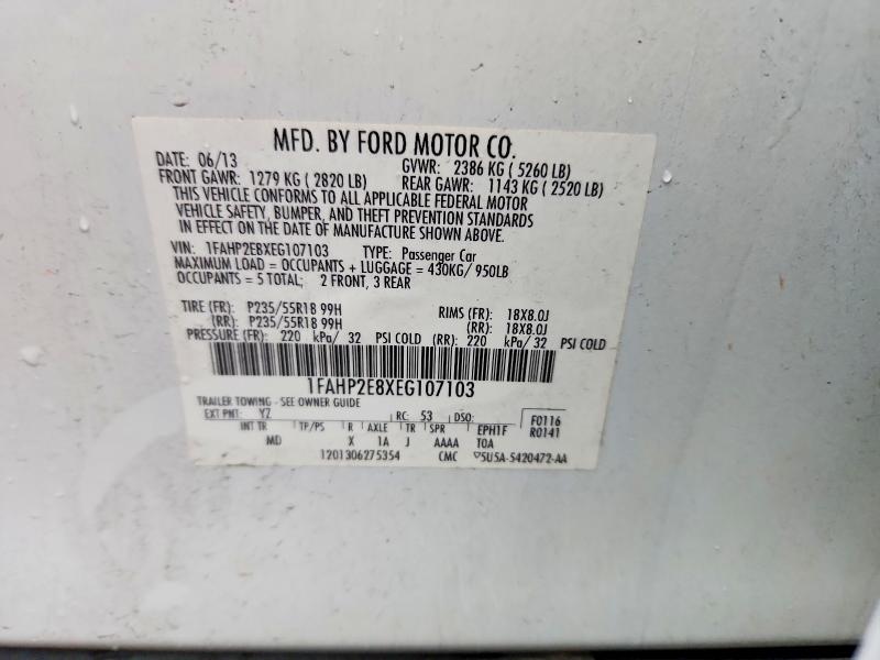 Auction sale of the 2014 Ford Taurus, vin: 1FAHP2E8XEG107103, lot number: 58324996