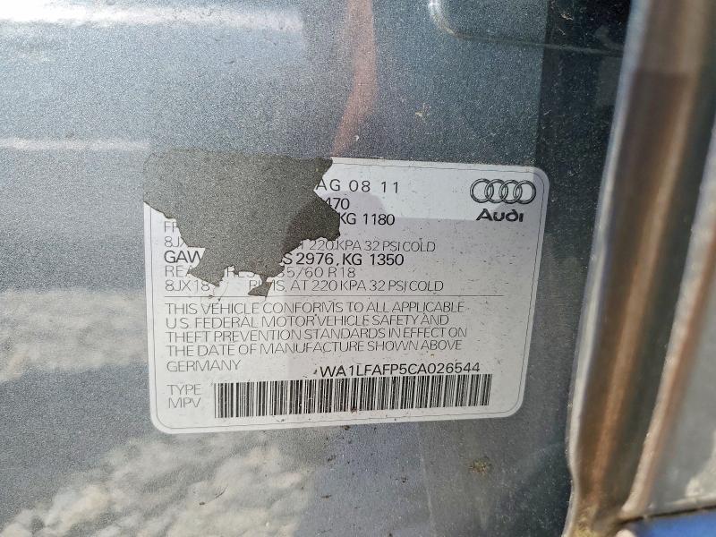 Aukcja sprzedaży 2012 Audi Q5, vin: WA1LFAFP5CA026544, numer aukcji: 56060886