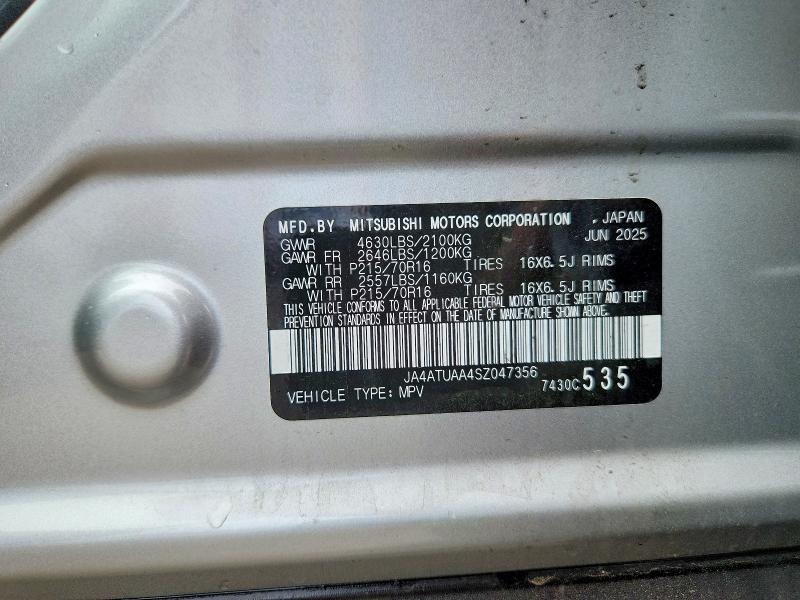 58271076 :رقم المزاد ، JA4ATUAA4SZ047356 vin ، 2025 Mitsubishi Eclipse Cross مزاد بيع