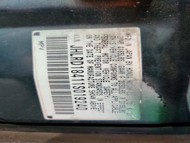 Aukcja sprzedaży 2001 Honda Cr-v, vin: JHLRD18411S019240, numer aukcji: 59305756