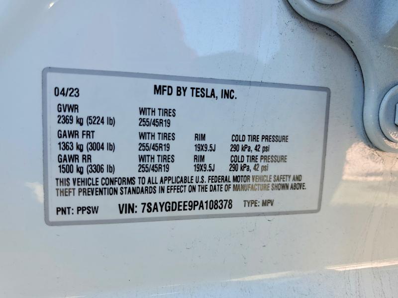 Aukcja sprzedaży 2023 Tesla Model Y, vin: 7SAYGDEE9PA108378, numer aukcji: 57239826