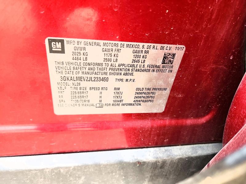 2018 Gmc Terrain მანქანა იყიდება აუქციონზე, vin: 3GKALMEV2JL233460, აუქციონის ნომერი: 56538826