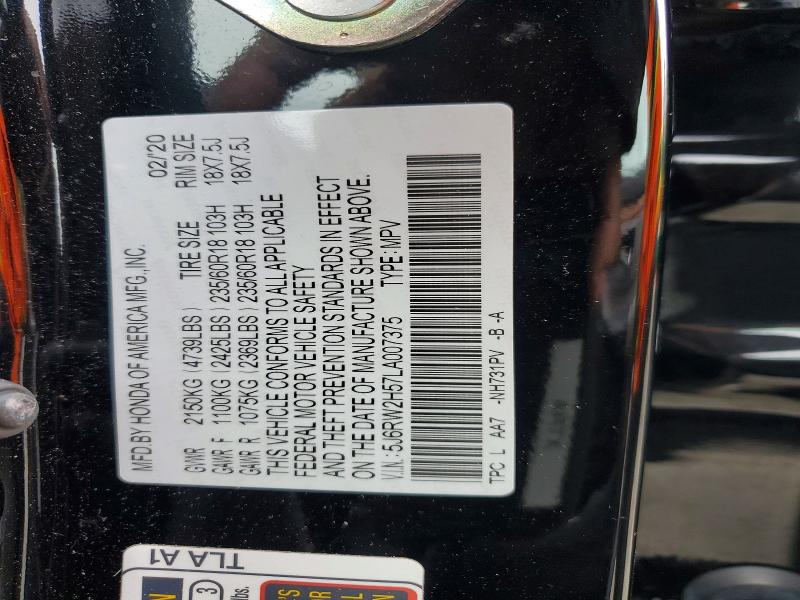 Aukcja sprzedaży 2020 Honda Cr-v, vin: 5J6RW2H57LA007375, numer aukcji: 56313946
