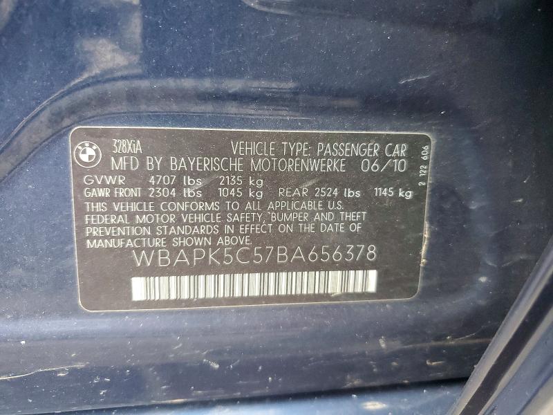 56245546 :رقم المزاد ، WBAPK5C57BA656378 vin ، 2011 Bmw 328 مزاد بيع