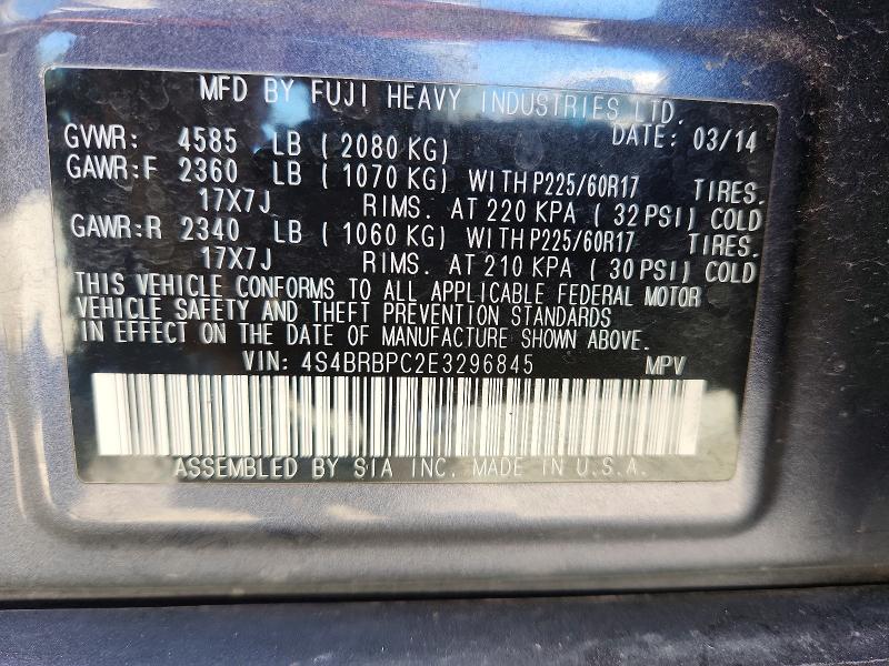 Aukcja sprzedaży 2014 Subaru Outback, vin: 4S4BRBPC2E3296845, numer aukcji: 57923706