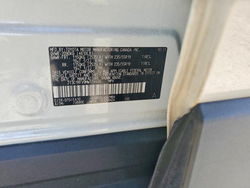 Aukcja sprzedaży 2021 Toyota Rav4, vin: 2T3C1RFV9MW174409, numer aukcji: 57037156