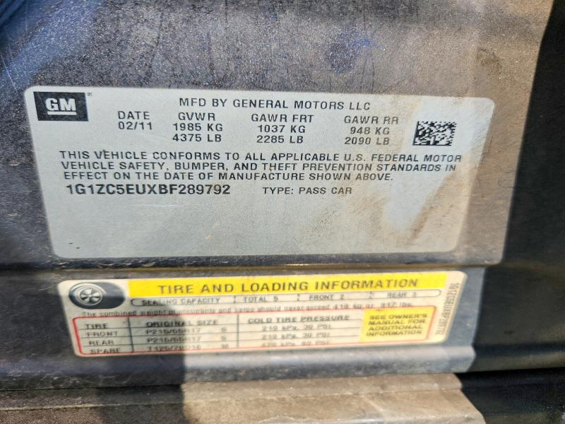 Продаж на аукціоні авто 2011 Chevrolet Malibu, vin: 1G1ZC5EUXBF289792, номер лоту: 56302056