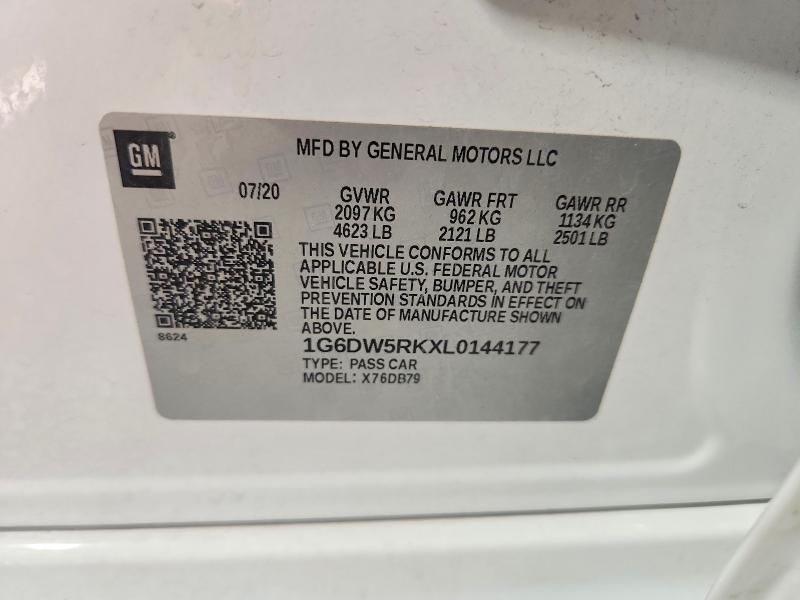 2020 Cadillac Ct5 მანქანა იყიდება აუქციონზე, vin: 1G6DW5RKXL0144177, აუქციონის ნომერი: 56106206