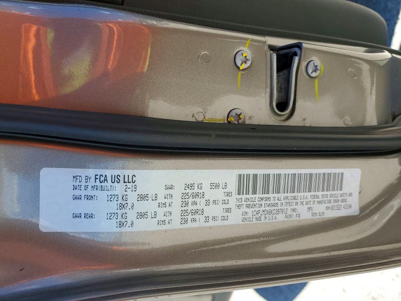 57645596 :رقم المزاد ، 1C4PJMDX8KD397012 vin ، 2019 Jeep Cherokee مزاد بيع