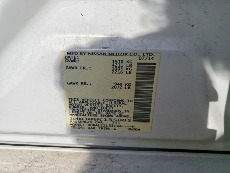 55567006 :رقم المزاد ، 1N4AL3AP6FC135005 vin ، 2015 Nissan Altima مزاد بيع
