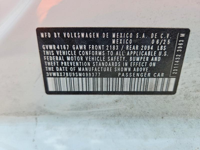 56660756 :رقم المزاد ، 3VWBX7BU9SM099377 vin ، 2025 Volkswagen Jetta مزاد بيع