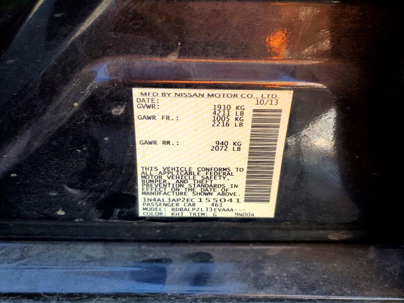 Продажа на аукционе авто 2014 Nissan Altima, vin: 1N4AL3AP2EC155041, номер лота: 55648506