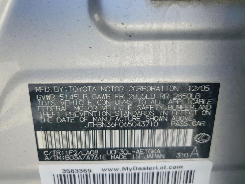 Продажа на аукционе авто 2006 Lexus Ls, vin: JTHBN36F065043710, номер лота: 57146016