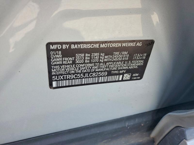 Продаж на аукціоні авто 2018 Bmw X3, vin: 5UXTR9C55JLC82569, номер лоту: 55346806