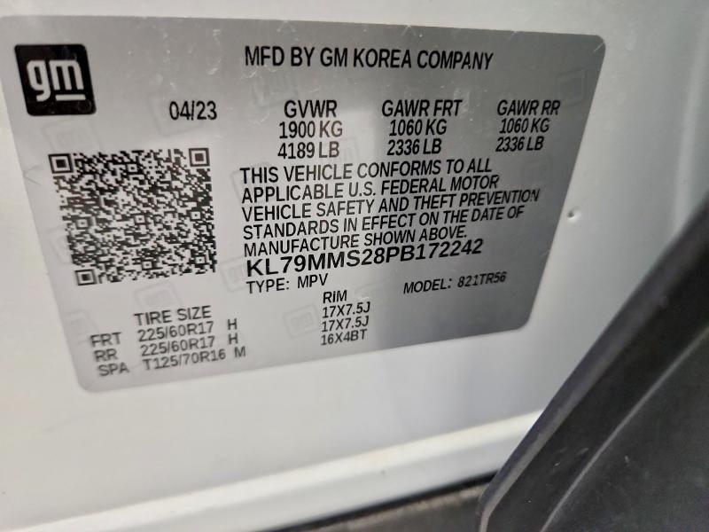 Продажа на аукционе авто 2023 Chevrolet Trailblazer, vin: KL79MMS28PB172242, номер лота: 57246376
