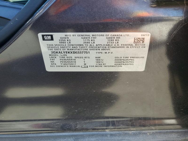 Aukcja sprzedaży 2013 Gmc Terrain, vin: 2GKALYEKXD6337751, numer aukcji: 56191646