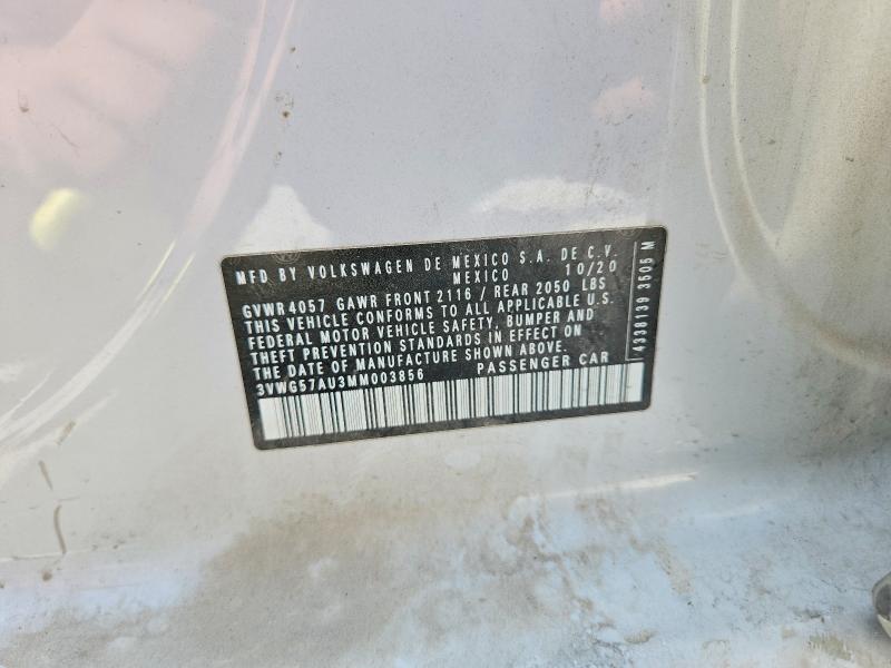 Aukcja sprzedaży 2021 Volkswagen Golf, vin: 3VWG57AU3MM003856, numer aukcji: 57075106