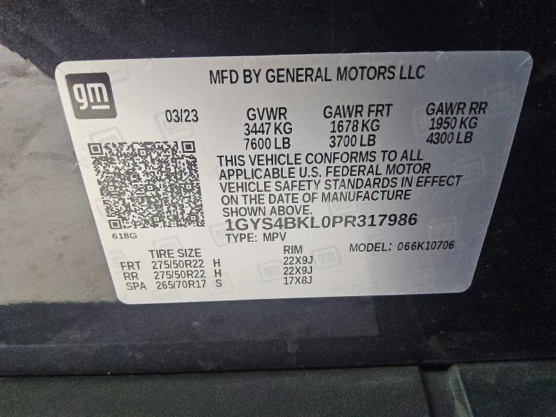 Продаж на аукціоні авто 2023 Cadillac Escalade, vin: 1GYS4BKL0PR317986, номер лоту: 57784036