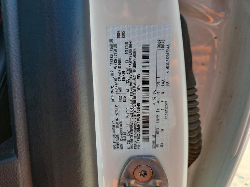 2023 Ford Escape მანქანა იყიდება აუქციონზე, vin: 1FMCU0MN1PUB13848, აუქციონის ნომერი: 58093176