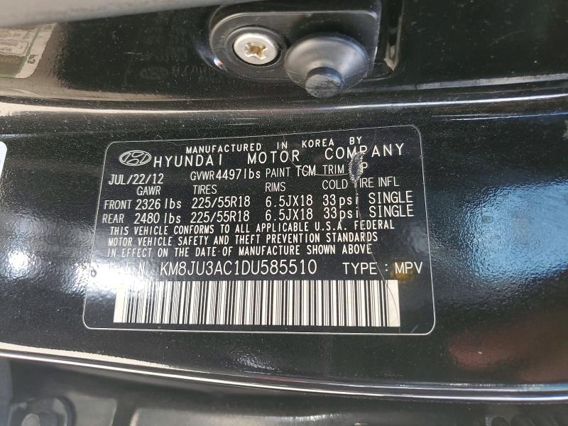 Продажа на аукционе авто 2013 Hyundai Tucson, vin: KM8JU3AC1DU585510, номер лота: 52297886
