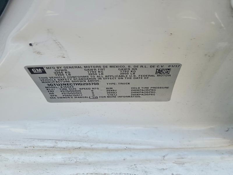 57041056 :رقم المزاد ، 3GTU2NEC7HG293768 vin ، 2017 Gmc Sierra مزاد بيع