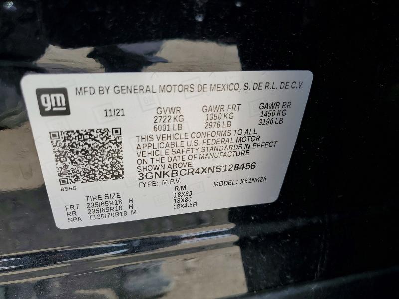 Продаж на аукціоні авто 2022 Chevrolet Blazer, vin: 3GNKBCR4XNS128456, номер лоту: 58527726