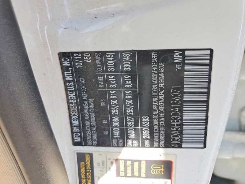 Aukcja sprzedaży 2013 Mercedes-benz Ml, vin: 4JGDA5HB3DA136071, numer aukcji: 56512216