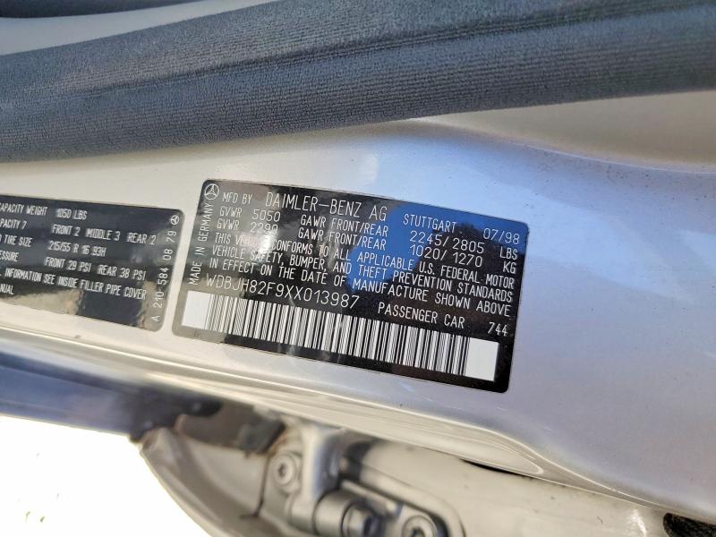Aukcja sprzedaży 1999 Mercedes-benz E, vin: WDBJH82F9XX013987, numer aukcji: 56550776