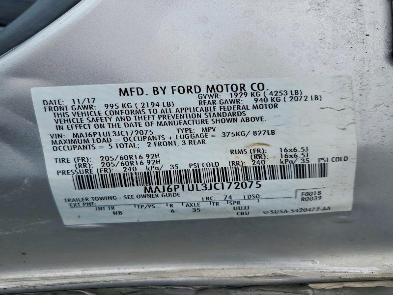 Aukcja sprzedaży 2018 Ford Ecosport, vin: MAJ6P1UL3JC172075, numer aukcji: 55440336
