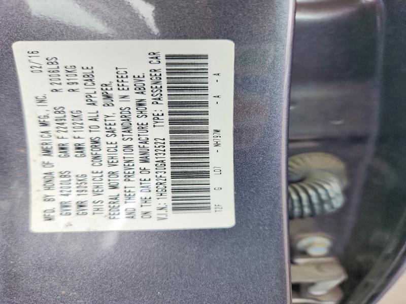 Aukcja sprzedaży 2016 Honda Accord, vin: 1HGCR2F30GA132522, numer aukcji: 58610156