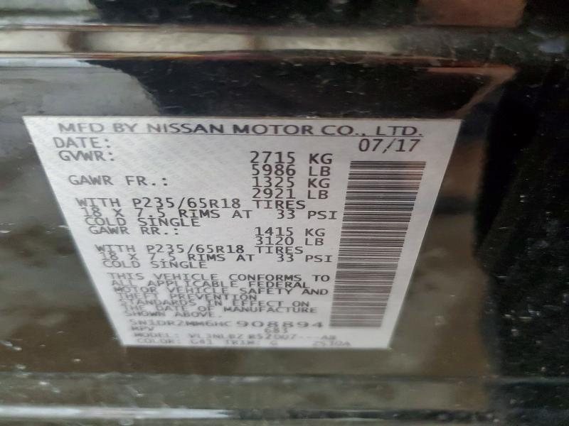 Продаж на аукціоні авто 2017 Nissan Pathfinder, vin: 5N1DR2MM6HC908894, номер лоту: 58739156