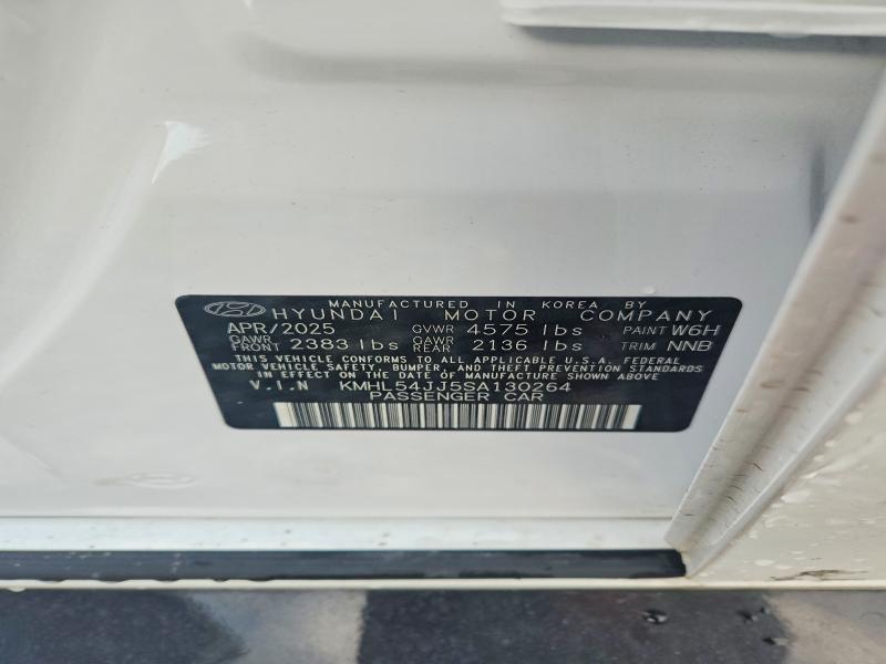 2025 Hyundai Sonata Hybrid მანქანა იყიდება აუქციონზე, vin: KMHL54JJ5SA130264, აუქციონის ნომერი: 57229336