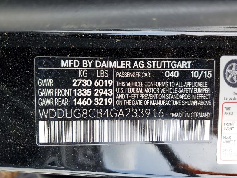 Продажа на аукционе авто 2016 Mercedes-benz S, vin: WDDUG8CB4GA233916, номер лота: 56517896