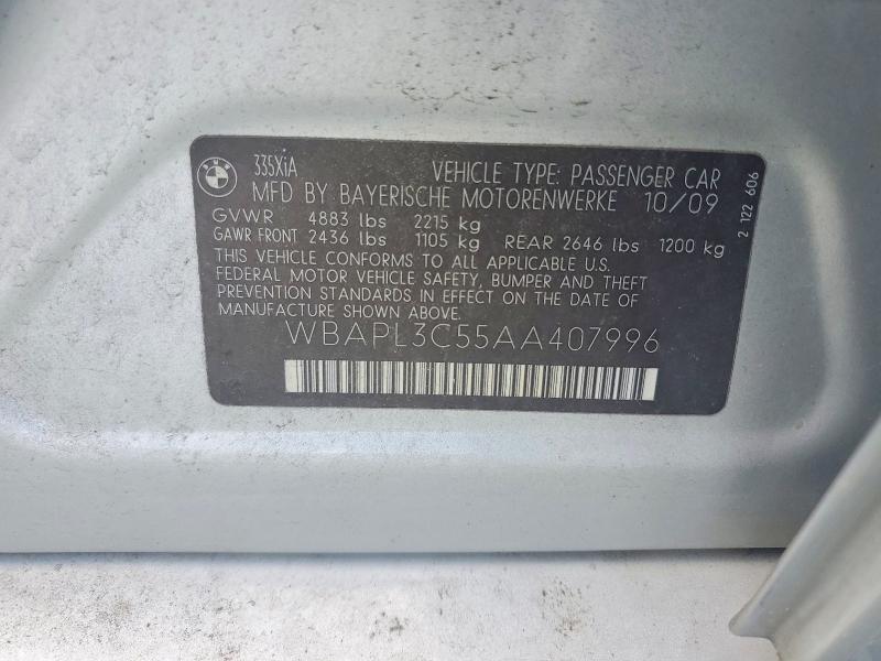 Продаж на аукціоні авто 2010 Bmw 335, vin: WBAPL3C55AA407996, номер лоту: 56127266
