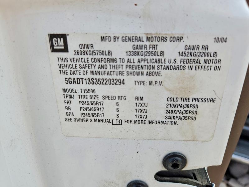Продажа на аукционе авто 2005 Buick Rainier, vin: 5GADT13S352203294, номер лота: 56804276