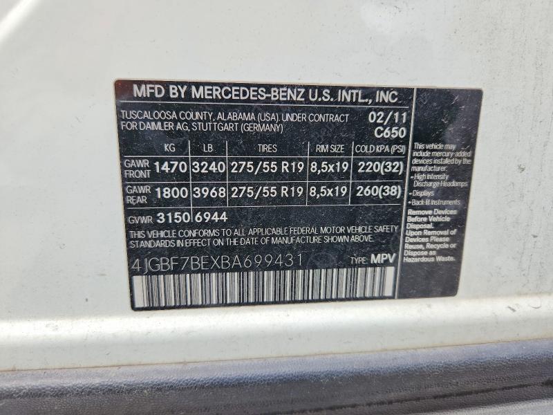 Aukcja sprzedaży 2011 Mercedes-benz Gl, vin: 4JGBF7BEXBA699431, numer aukcji: 56132926
