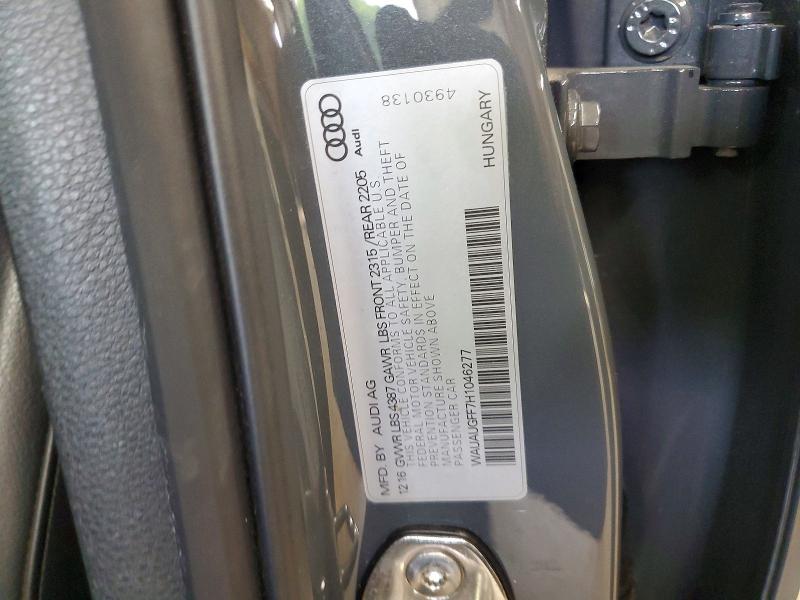 53971866 :رقم المزاد ، WAUAUGFF7H1046277 vin ، 2017 Audi A3 مزاد بيع