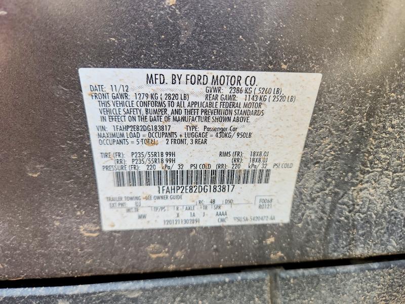 56970066 :رقم المزاد ، 1FAHP2E82DG183817 vin ، 2013 Ford Taurus مزاد بيع